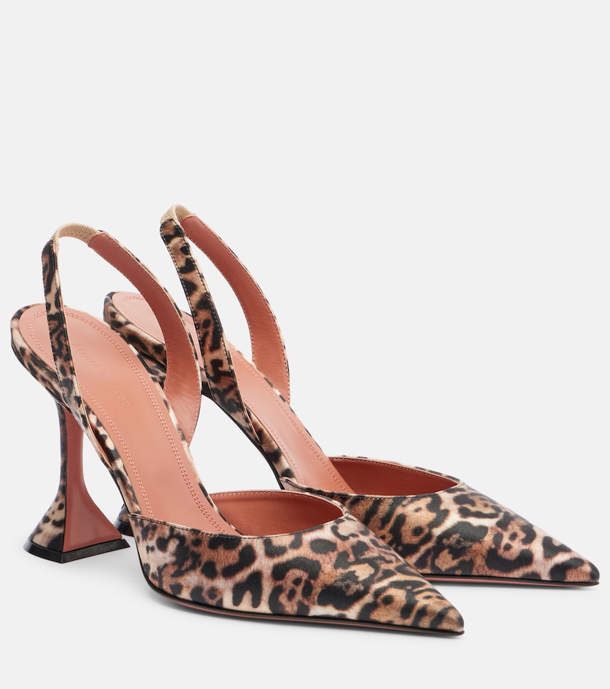 Amina Muaddi Holli 95 satin slingback pumps