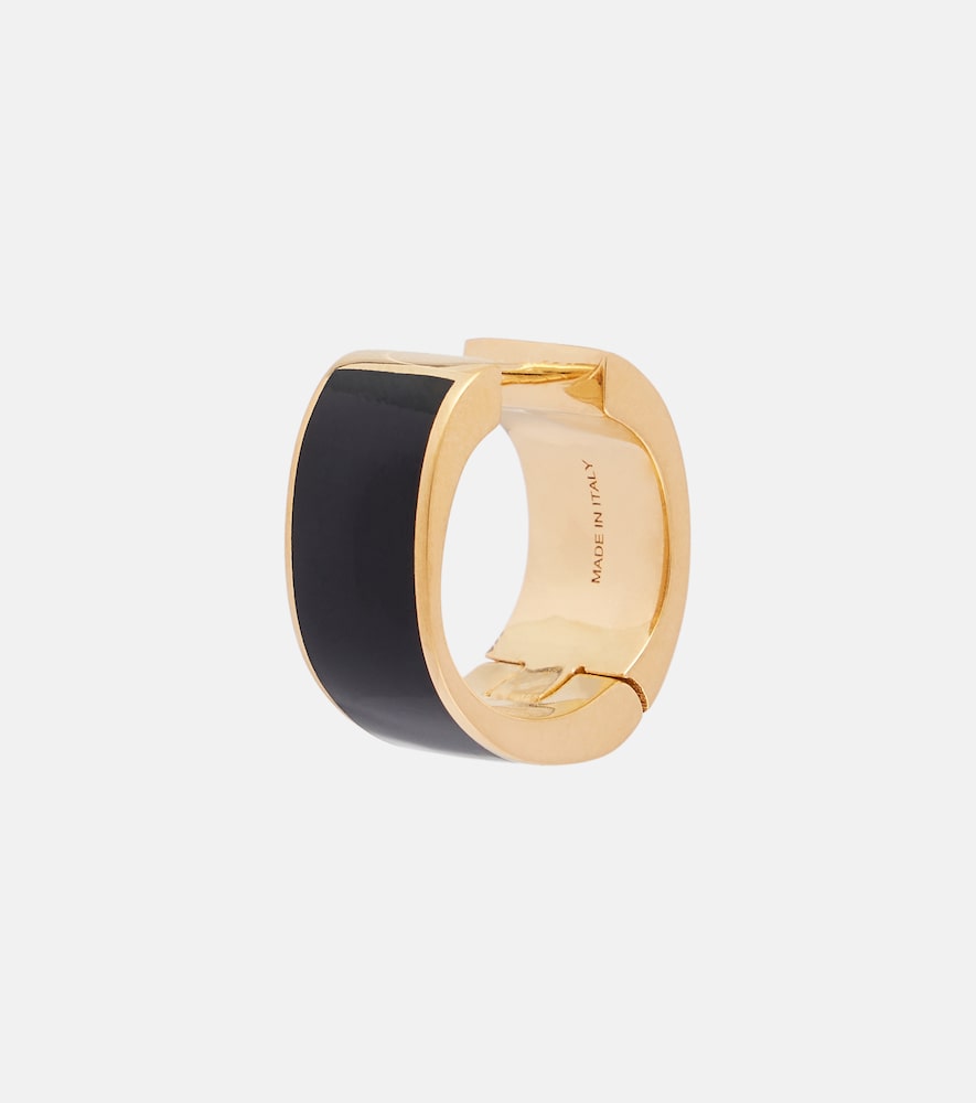 Signature Enamel Gold-Plated Hoop Earrings