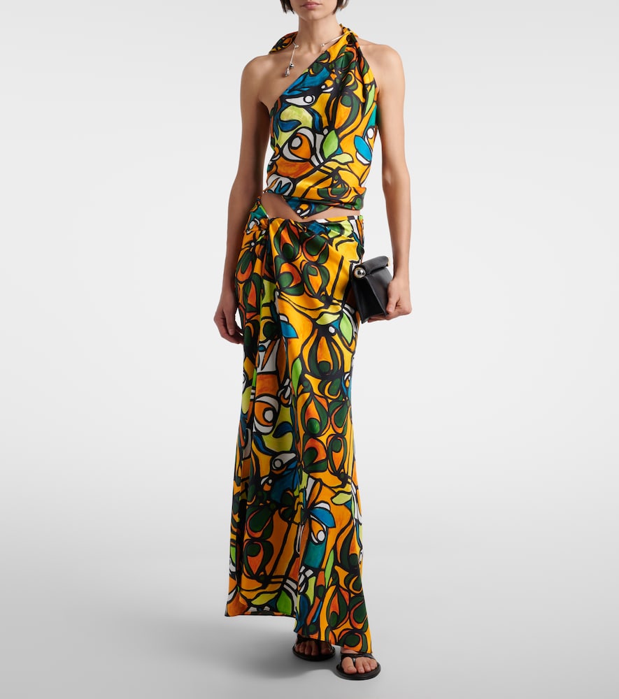  Christopher Esber Christopher Esber Printed Draped Silk Top 