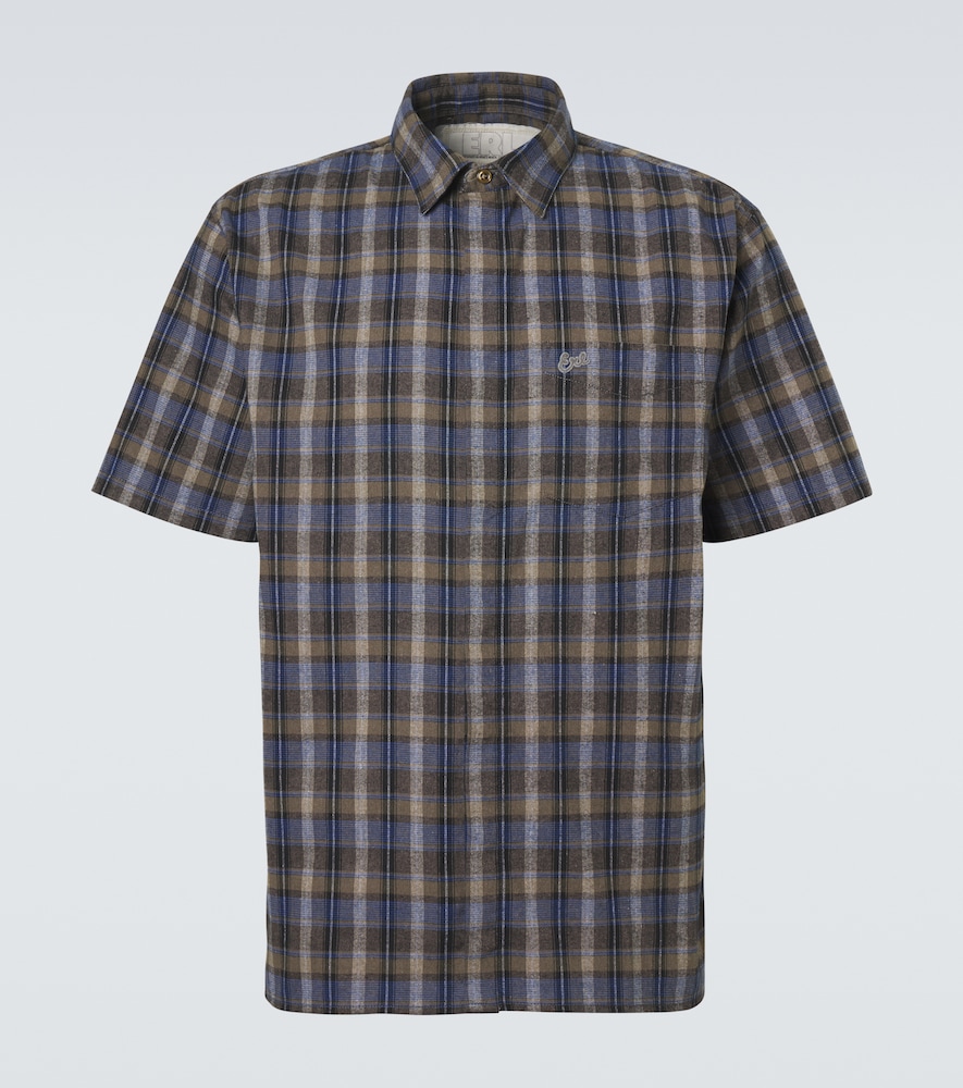 Erl Men's Grey Checked Cotton-Blend Shirt UK Size 16,5 - Mytheresa