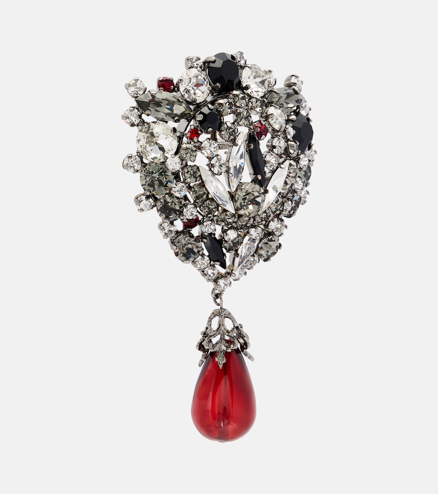  Saint Laurent Saint Laurent Crystal-embellished Clip-on Earrings 
