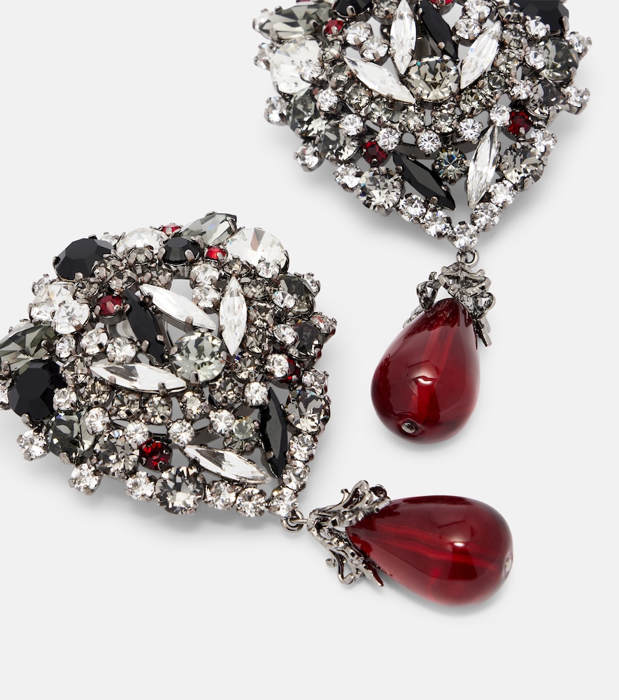  Saint Laurent Saint Laurent Crystal-embellished Clip-on Earrings 