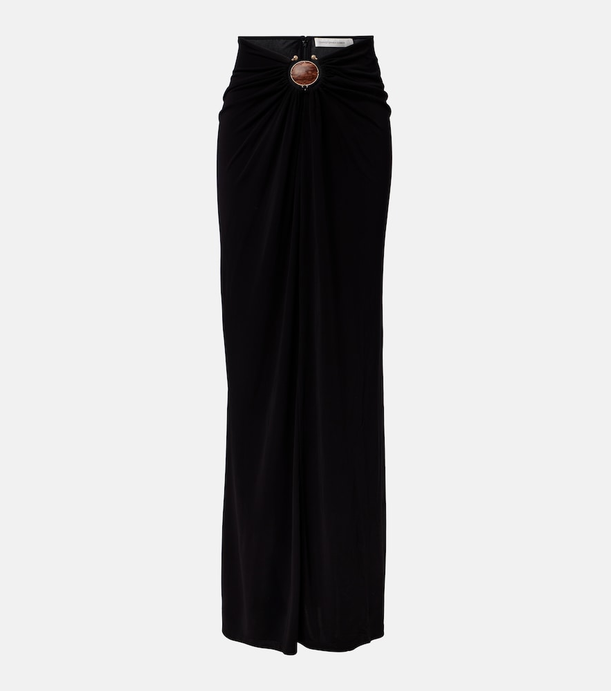 Christopher Esber Embellished gathered jersey maxi skirt