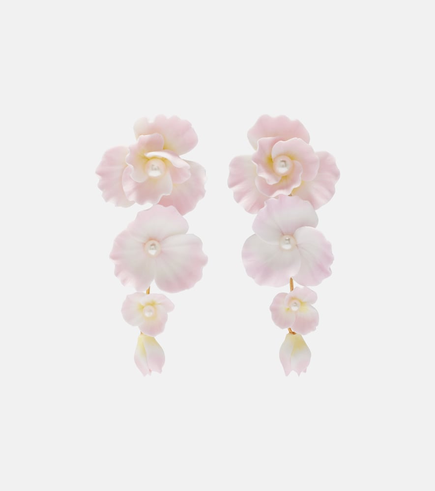 Jennifer Behr Mariam embellished floral drop earrings