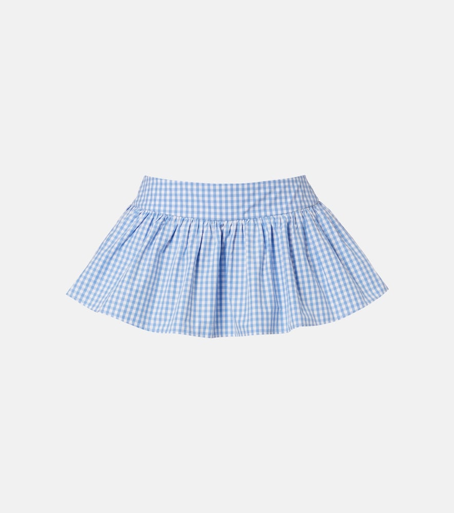 Shushu/Tong Gathered gingham cotton skort