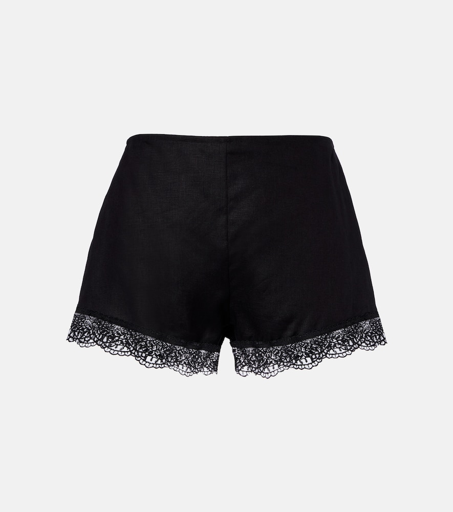 Staud Von lace-trimmed linen shorts - Women's Clothing