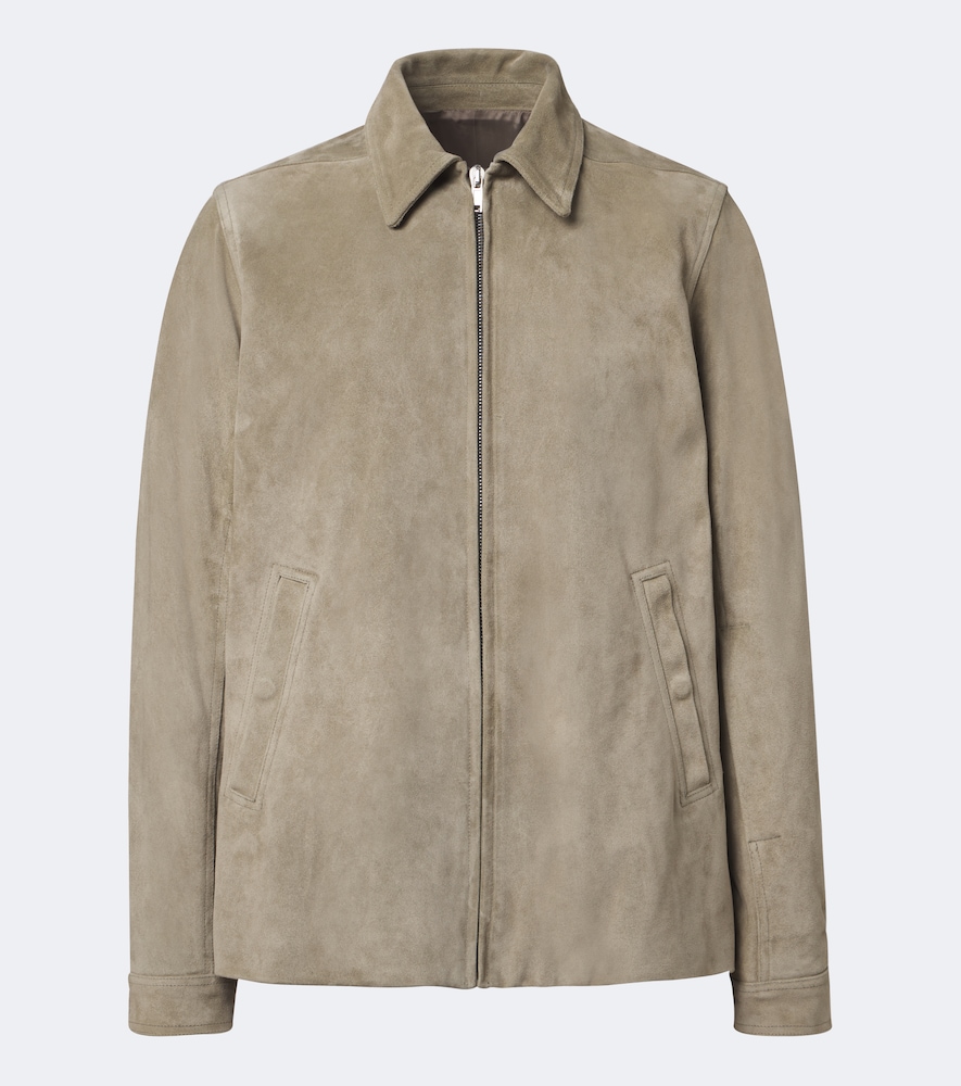 Rick Owens Brad Suede Jacket In Beige