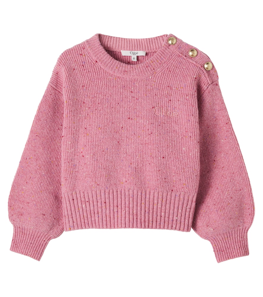 Chloé Kids Verzierter Pullover aus einem Wollgemisch