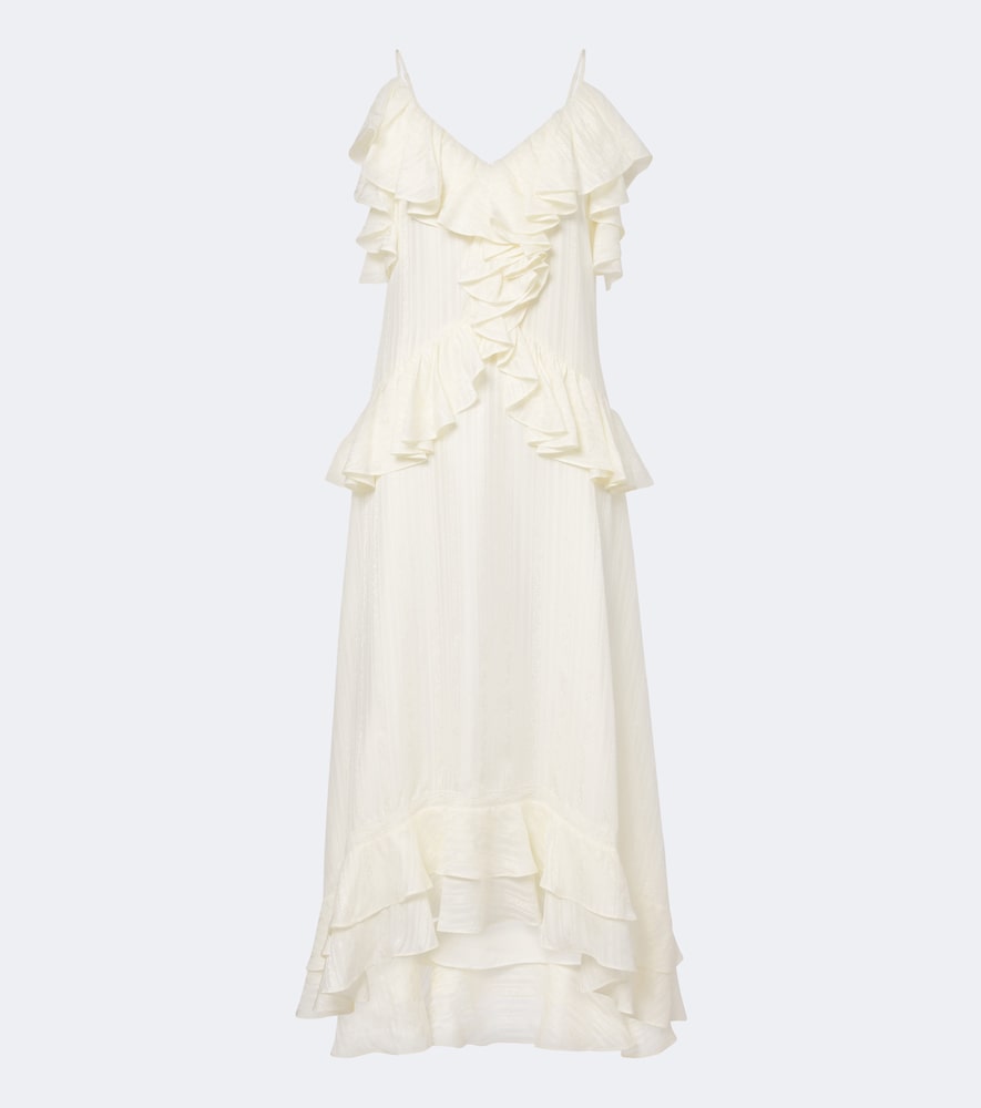 Midikleid aus einem Seidengemisch mit Spitze