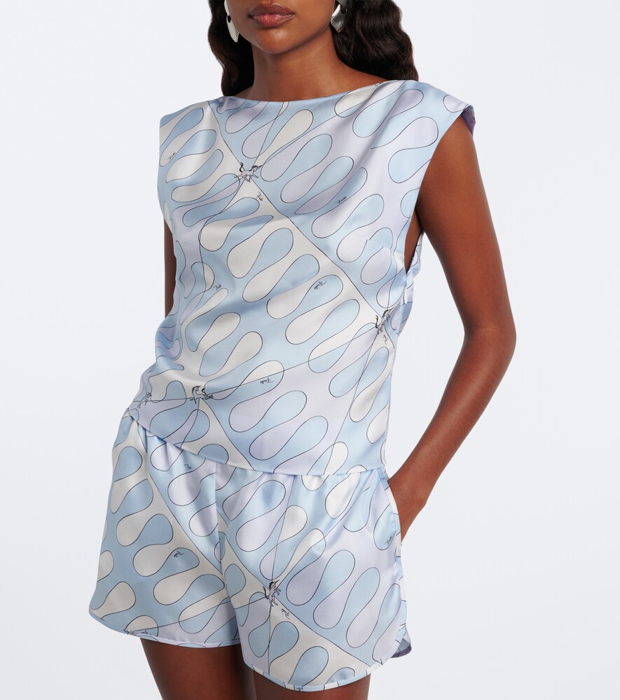Pucci Leocorno Silk Twill Top