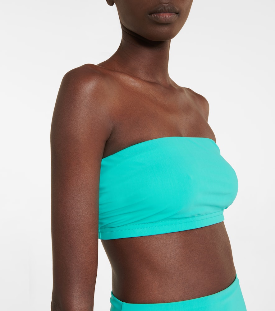 Shop Karla Colletto Basics Bandeau Bikini Top In Aqua