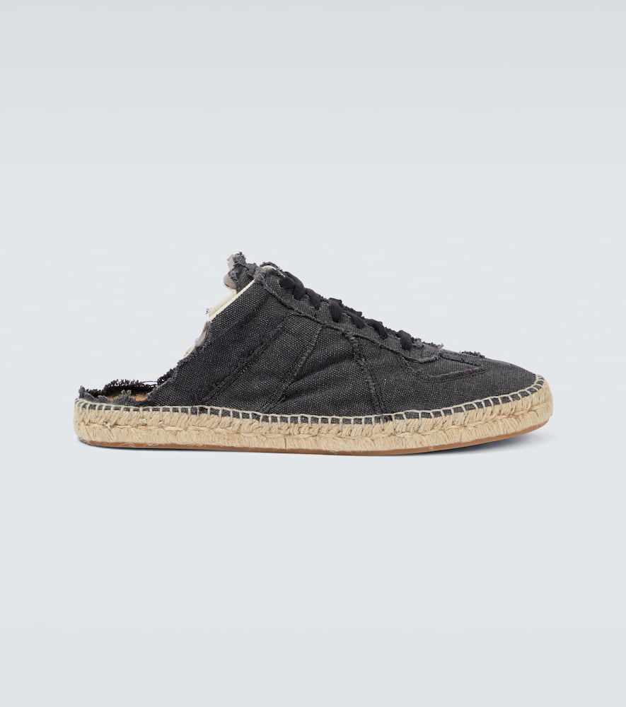 Maison Margiela Man Espadrilles Steel Grey Size 13 Textile Fibers In Black