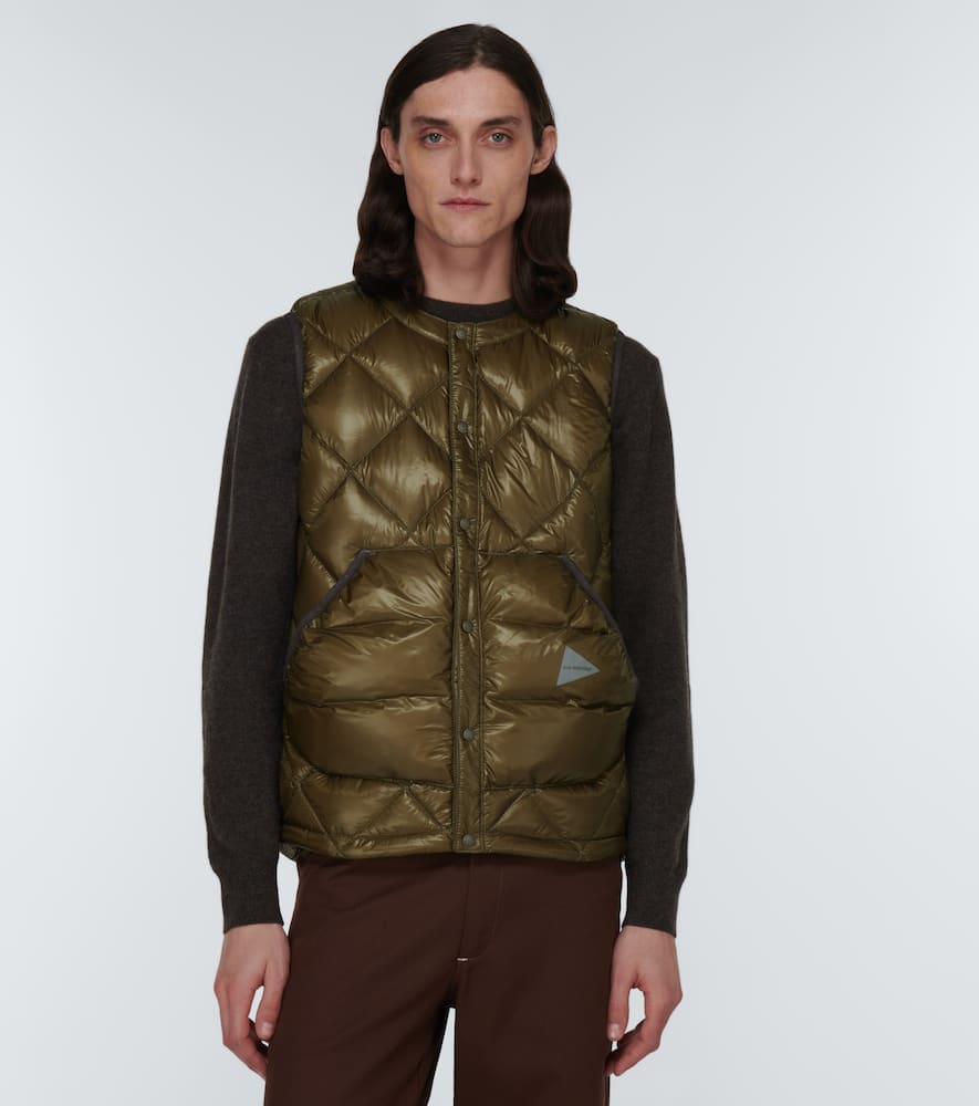 Shop And Wander Diamond Quilted Vest In Khaki