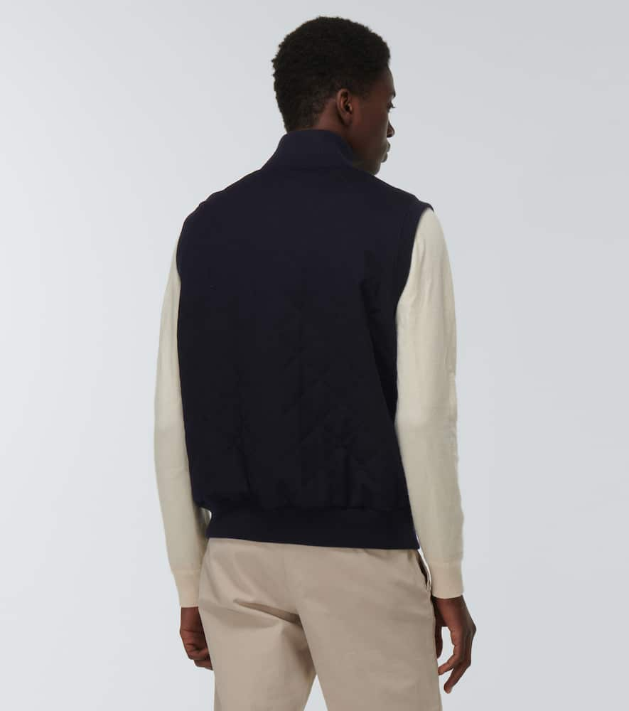 Shop Loro Piana Carry Reversible Cashmere Vest In Blue Navy