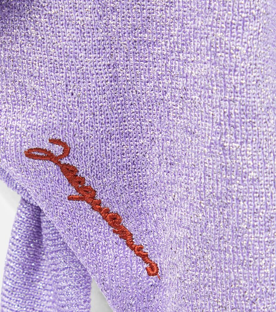 Shop Jacquemus Le Foulard Brilho Scarf In Purple