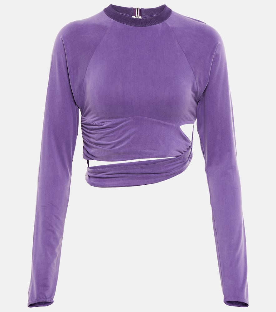 Shop Jacquemus Le T-shirt Espelho Cutout Crop Top In Purple