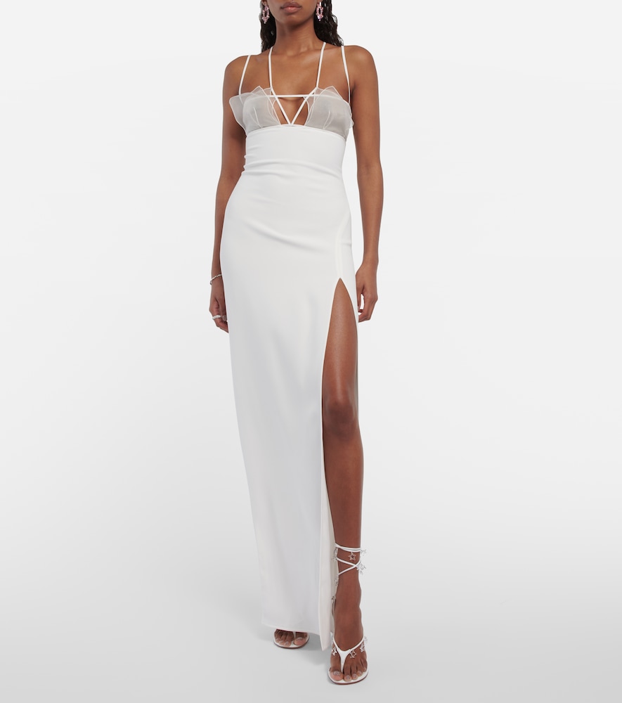 Nensi Dojaka Bridal cutout crêpe gown