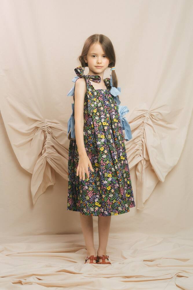 Paade Mode Kleid Aus Baumwolle In Meadow Black