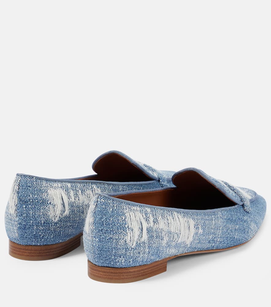 Shop Malone Souliers Bruni Denim Loafers In Blue