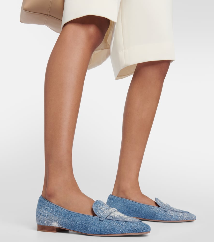 Shop Malone Souliers Bruni Denim Loafers In Blue