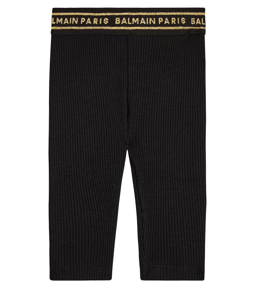 Balmain Kids Baby logo wool-blend leggings