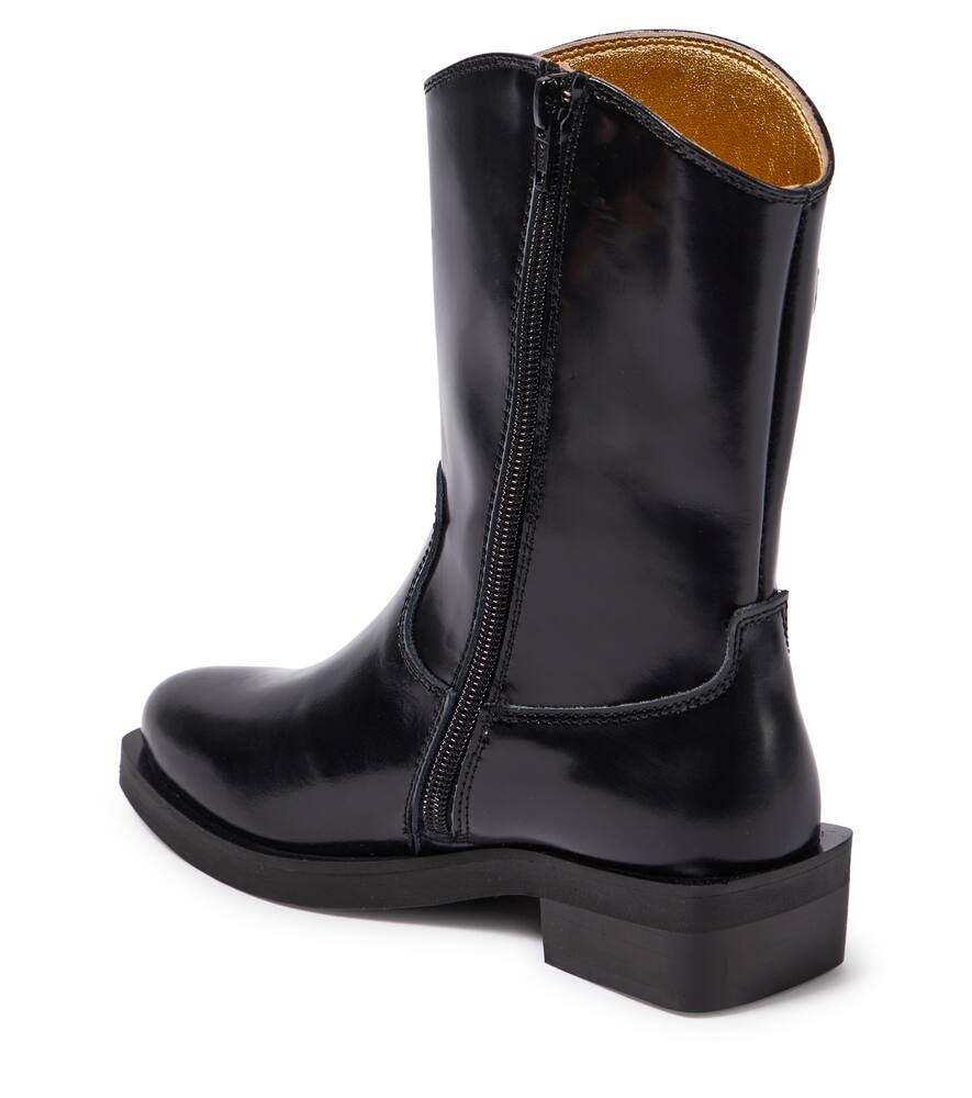 Moschino Logo Round-toe Rain Boots In Multicoloured