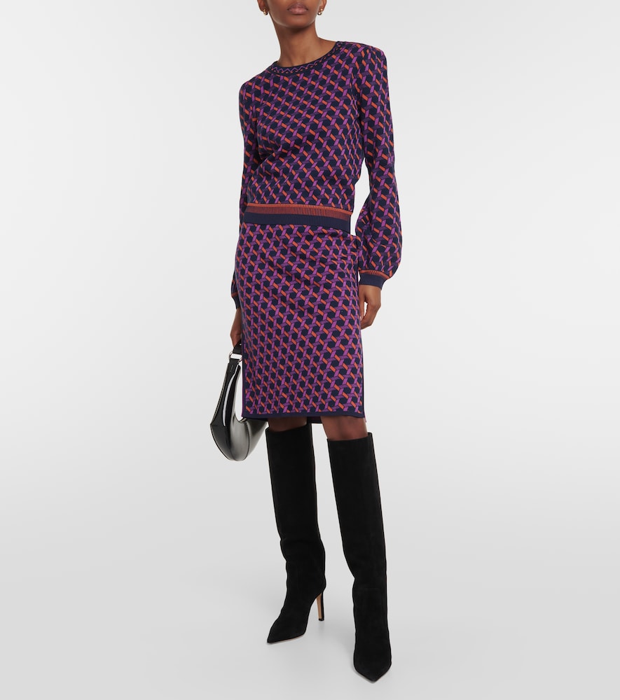  Diane Von Furstenberg Diane Von Furstenberg Hazel Jacquard Midi Skirt 