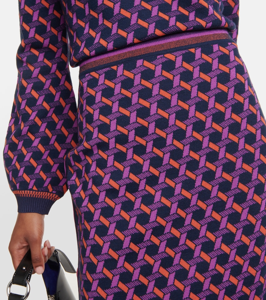  Diane Von Furstenberg Diane Von Furstenberg Hazel Jacquard Midi Skirt 