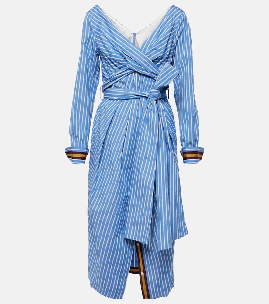Dries Van Noten Striped cotton poplin midi dress