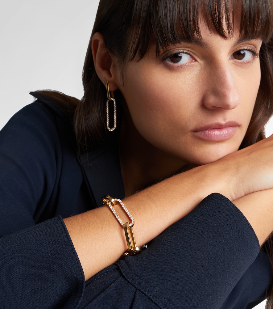 Bucherer Fine Jewellery Link 18kt gold hoop earrings with diamonds