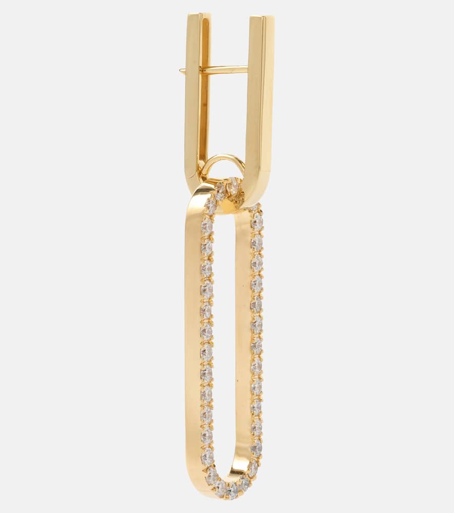 Bucherer Fine Jewellery Link 18kt Gold Hoop Earrings With Diamonds In Gold