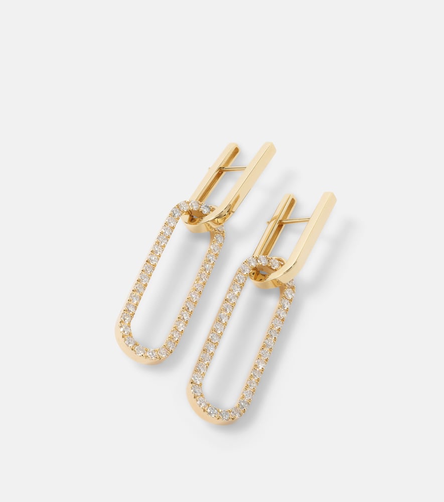 Bucherer Fine Jewellery Link 18kt Gold Hoop Earrings With Diamonds In Gold