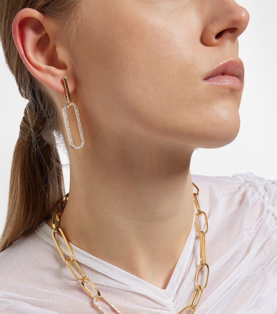 Bucherer Fine Jewellery Link 18kt Gold Hoop Earrings With Diamonds In Gold