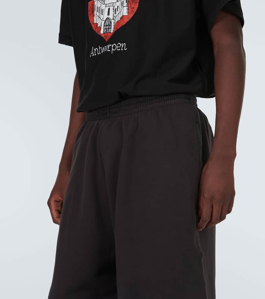Balenciaga Baggy Cotton Fleece Sweatpants In Black