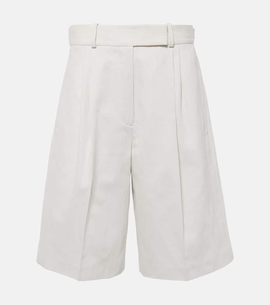 Shop Proenza Schouler Jenny Cotton And Linen Bermuda Shorts In White