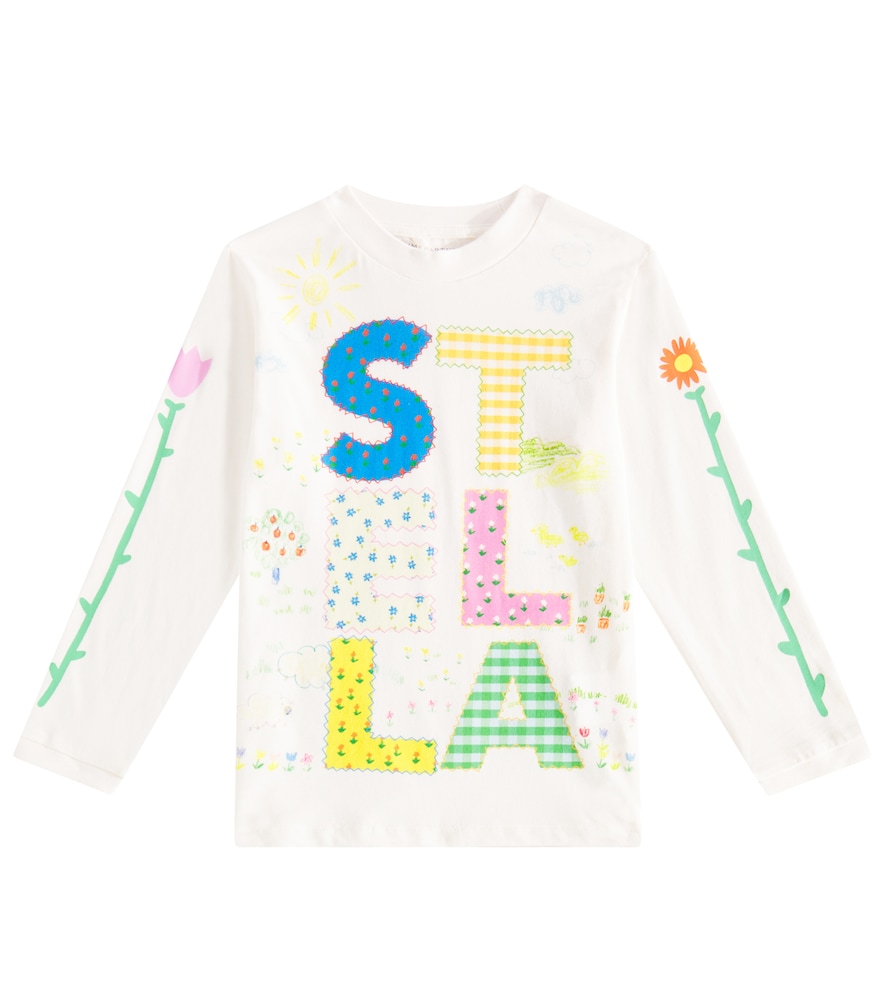 Stella McCartney Kids Logo cotton jersey top　ステラ マッカートニー キッズ ロゴ コットン ジャージ トップ Stella