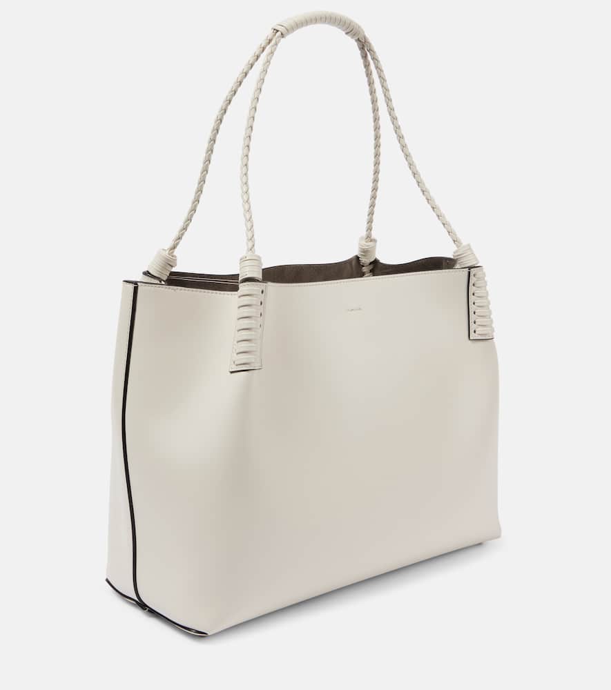 Etro Libra Large Leather Tote Bag In Bianco Latte