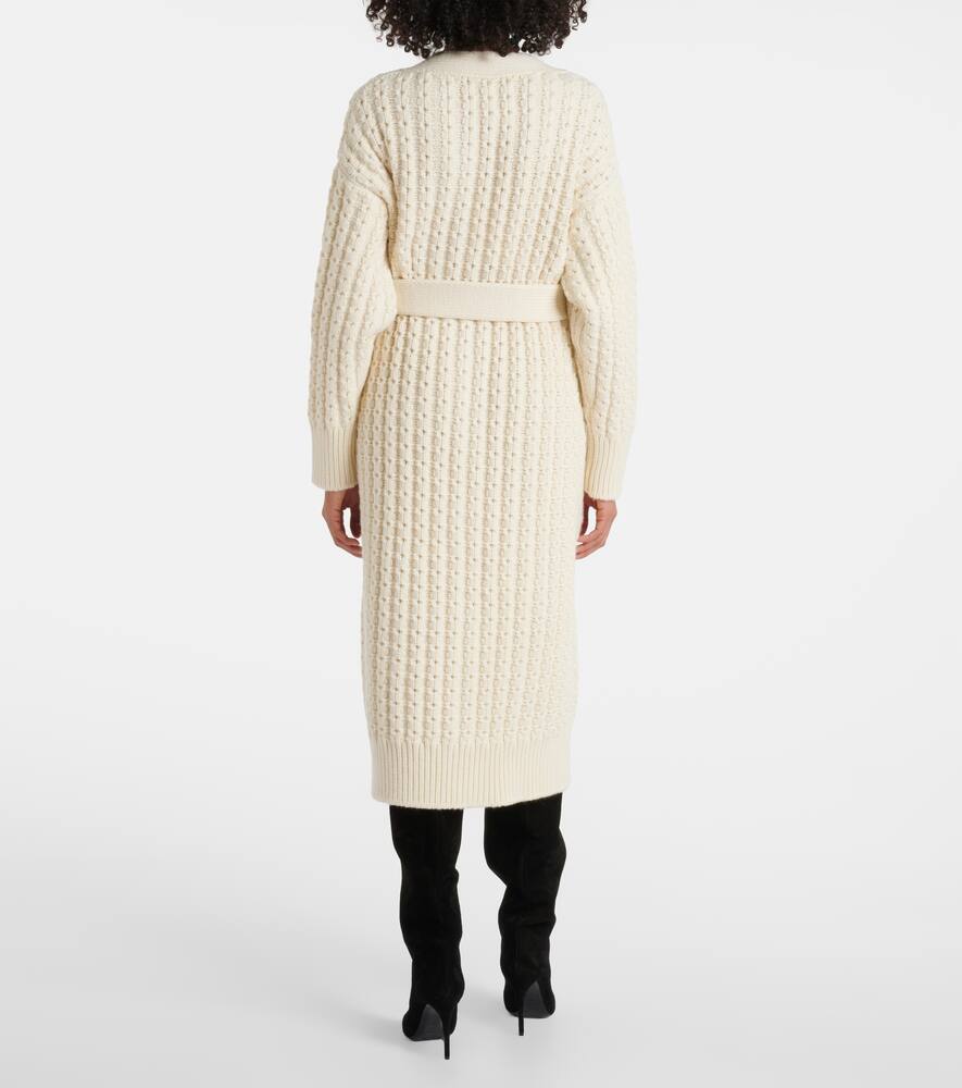 Alaïa Oversized Wool Cardigan In Ivoire
