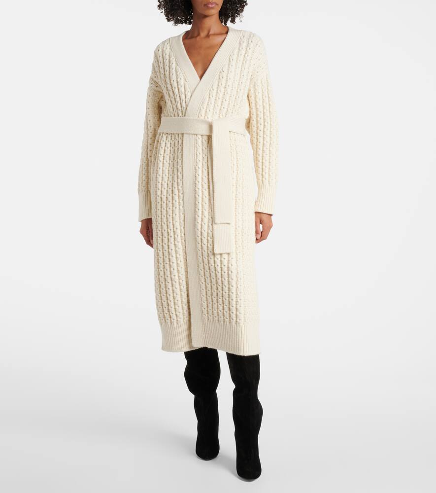 Alaïa Oversized Wool Cardigan In Ivoire