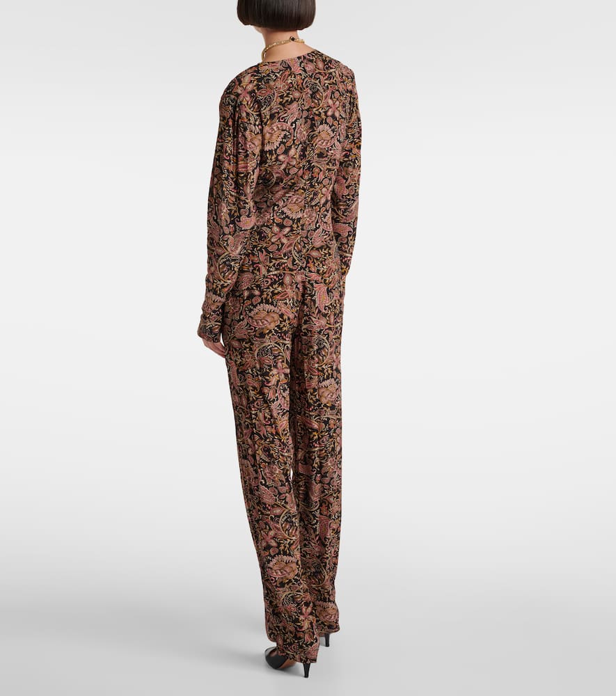 Isabel Marant Étoile Zekia Paisley Print Twist Front Top In Black