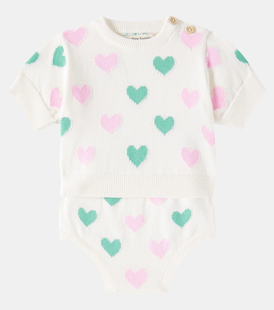 The New Society Baby Oia Cotton Top And Bloomers Set In Multicolor