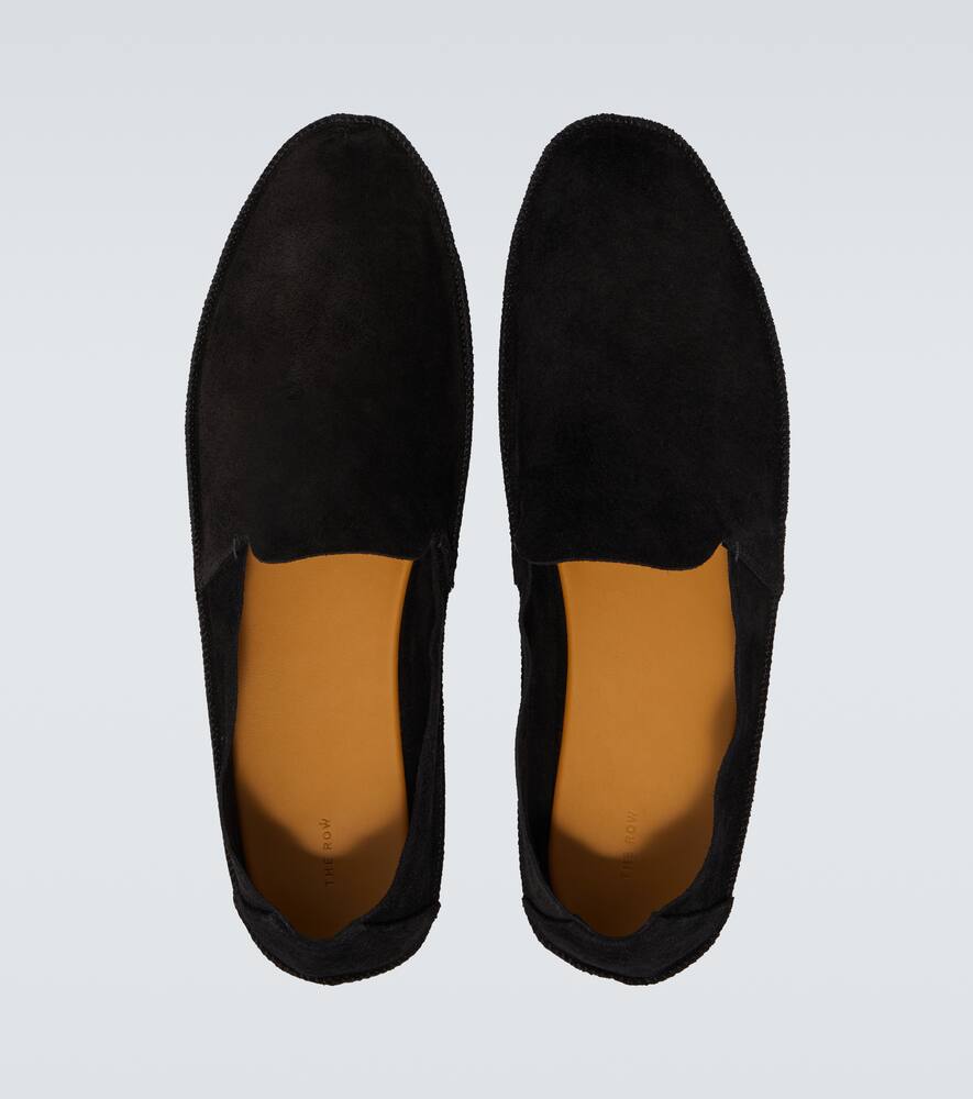 The Row Tyler Suede Loafers In Black