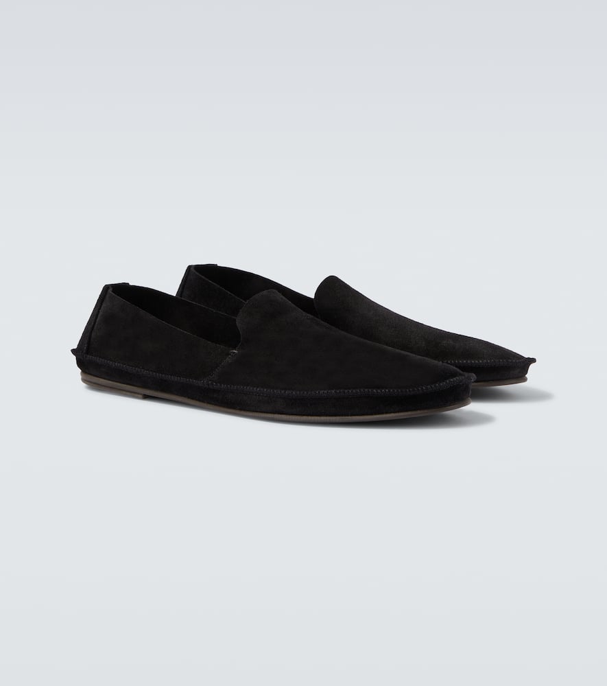 The Row Tyler Suede Loafers In Black