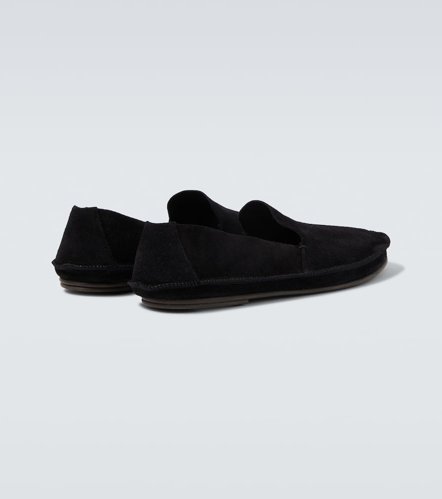 The Row Tyler Suede Loafers In Black