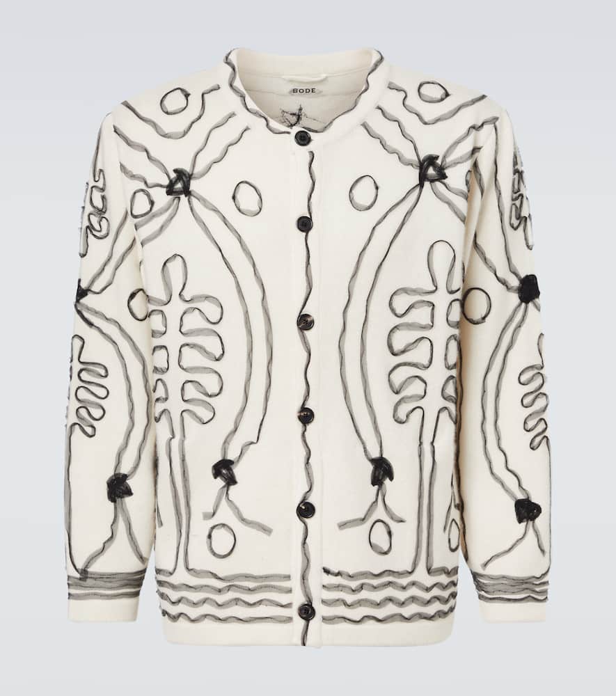 Bode Winter Garden Cashmere Cardigan In Multi