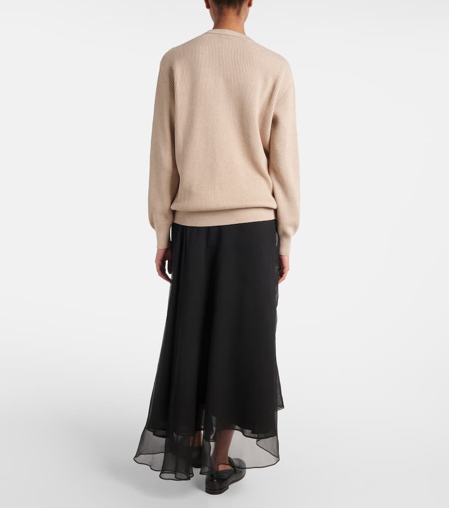 Brunello Cucinelli Cotton Sweater In Beige