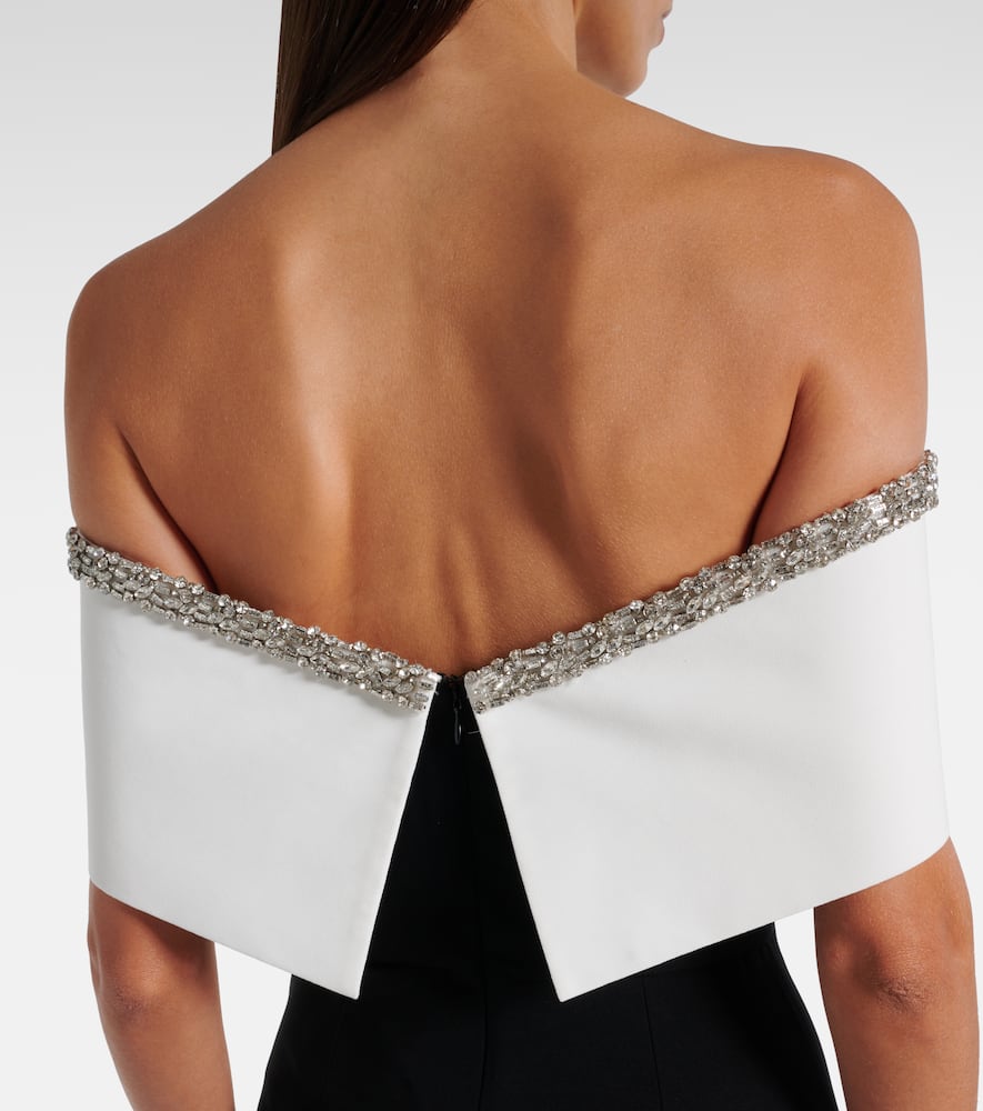 Roland Mouret Monochrome Embellished Crepe Gown