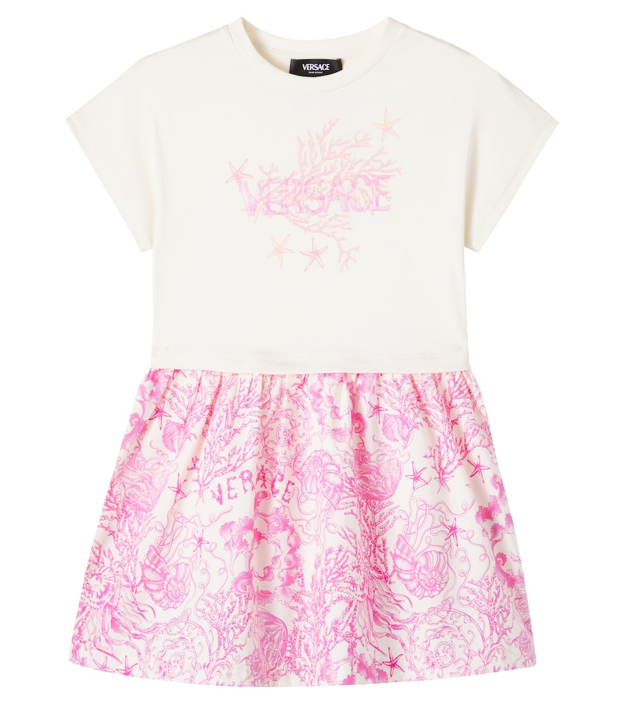 Versace Underwater Barocco T-shirt Dress In Pink