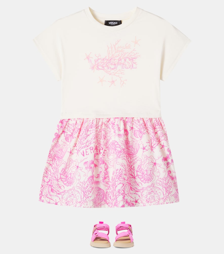 Versace Underwater Barocco T-shirt Dress In Pink