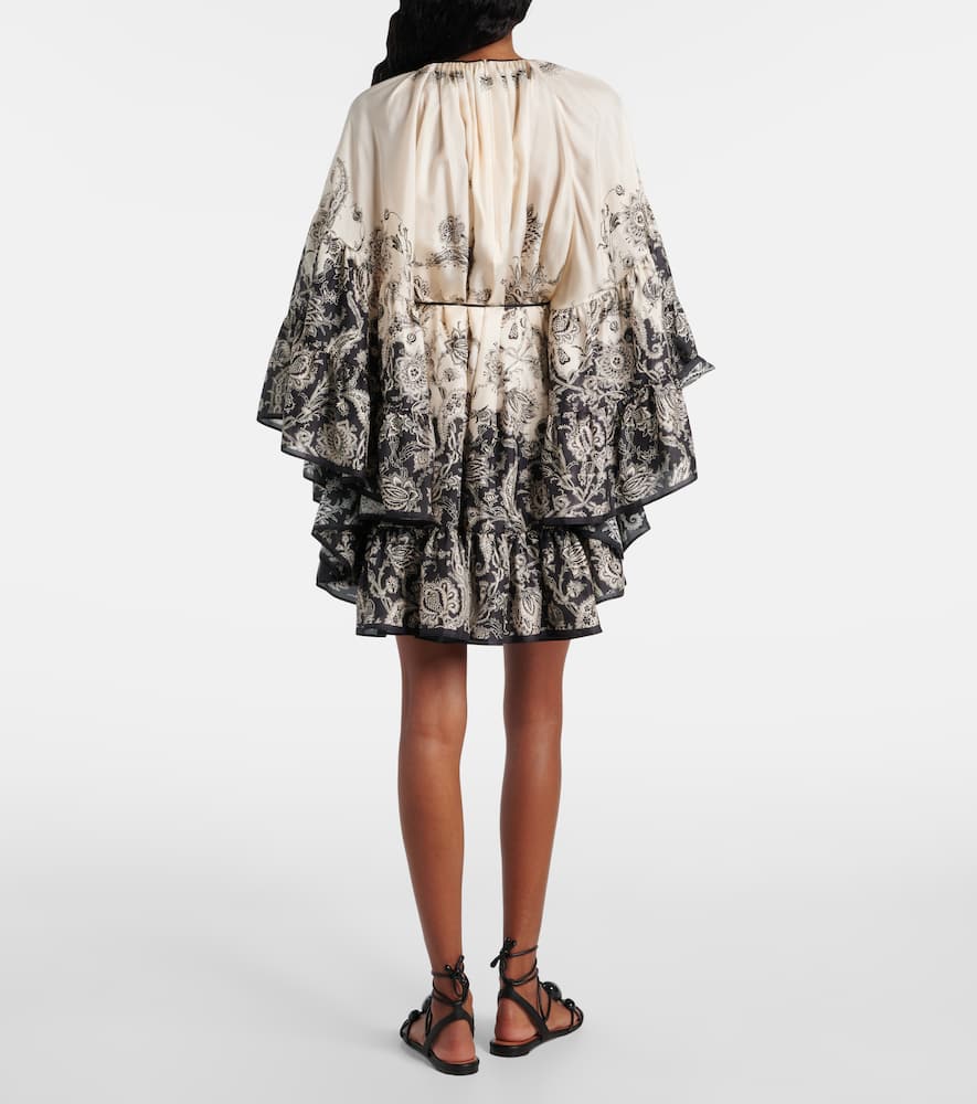 Zimmermann Rhiannon Long Sleeve Silk Habutai Lantern Minidress